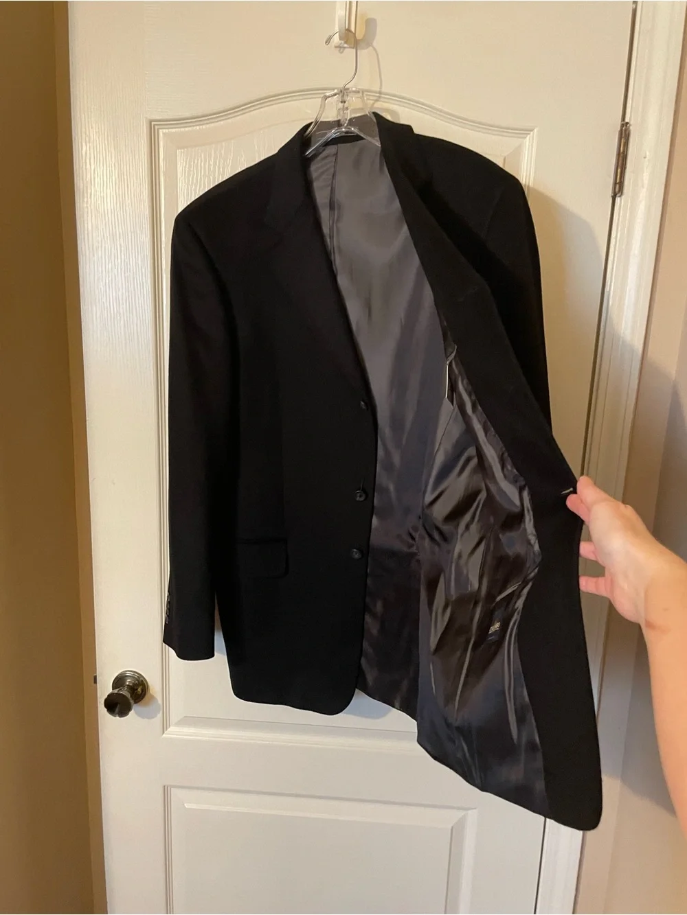 Arnold Brant Colombo 85% Cashmere 15% Mink Blazer 42L-T Black 2 Button Canada